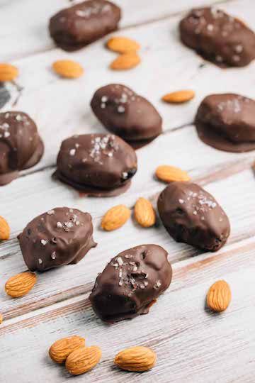 Cacao + Sea Salt Dates with almonds