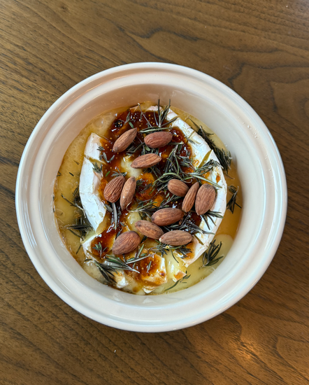 Baked Brie with Fig Jam, Rosemary, and Honey